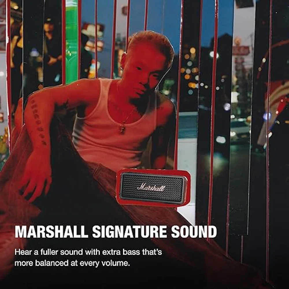 MARSHALL EMBERTON 3 BLACK Portable Bluetooth Speaker 32H Battery IP67 Waterproof 360° Sound 7 MARSHALL EMBERTON 3 BLACK Portable Bluetooth Speaker 32H Battery IP67 Waterproof 360° Sound - Image 7