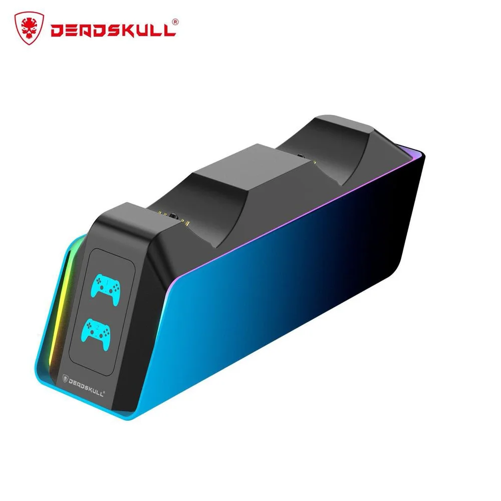 DARKSKULL Dual Charger Dock for PS5 Edge Controller LED - Blue 1 DARKSKULL Dual Charger Dock for PS5 Edge Controller Blue - LED