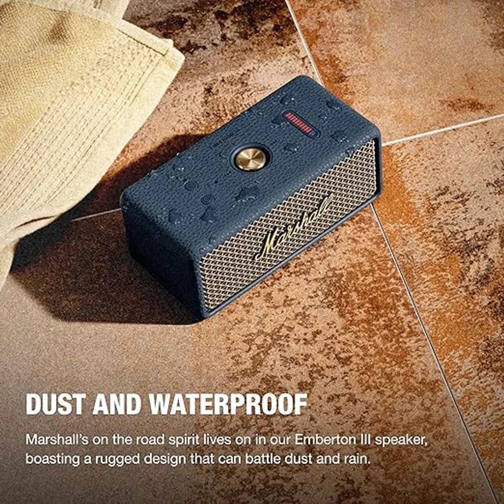 MARSHALL EMBERTON 3 BLUE Portable Bluetooth Speaker 32H Battery IP67 Waterproof 360° Sound 5 MARSHALL EMBERTON 3 BLUE Portable Bluetooth Speaker 32H Battery IP67 Waterproof 360° Sound - Image 5