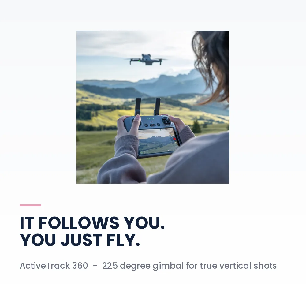 DJI Mini 5 Pro Fly More Combo RC2 - 1-Inch CMOS, 4K/60fps, Omnidirectional Sensing 14 DJI Mini 5 Pro Fly More Combo flown with the DJI RC 2 controller over mountain scenery
