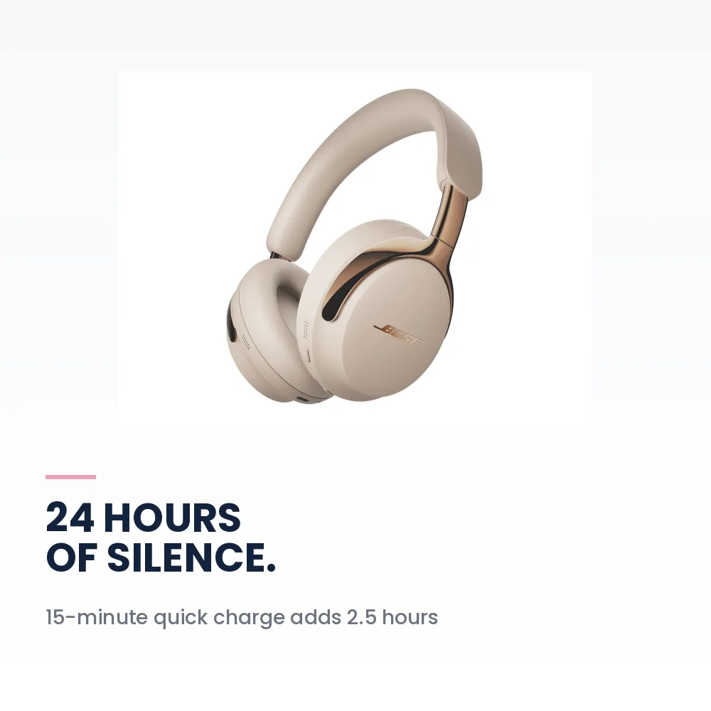 Bose QuietComfort Ultra Headphones 2nd Gen Driftwood Sand - World-Class ANC, Immersive Audio, 24H Battery 4 Bose QuietComfort Ultra Headphones 2nd Gen Driftwood Sand - 24 hour battery quick charge