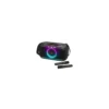 JBL PartyBox On The Go 2 With Dual Mic speaker with two wireless microphones on white background