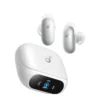 Soundcore Liberty 5 Pro Pearl White - wireless earbuds with charging case on white background