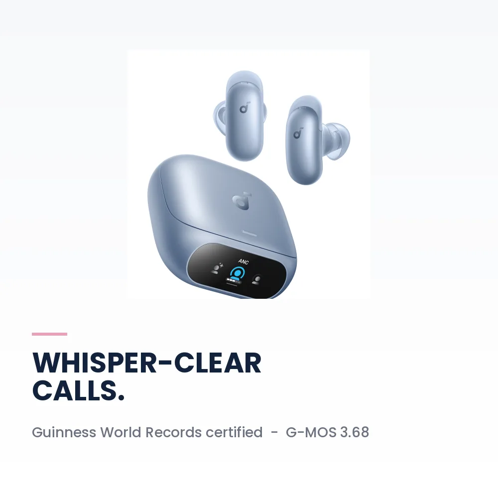Soundcore Liberty 5 Pro Pearl Blue - Guinness-Certified Calls, Thus AI Chip, ANC 4.0, 28H Battery 2 Soundcore Liberty 5 Pro Pearl Blue - Guinness certified whisper-clear calls