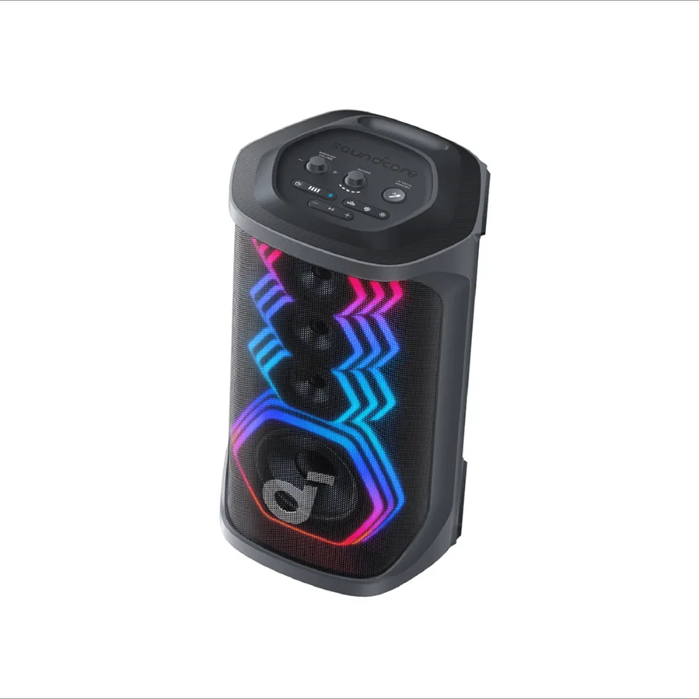 Anker Soundcore Rave 3S AI Party Speaker – 200W Powerful Sound with 2 Wireless Microphones, Light Effects & Portable Design 2 Soundcore Rave 3S with two wireless karaoke microphones