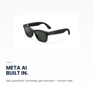 Meta Ray-Ban Wayfarer (Gen 2) Shiny Black - Clear to Graphite Green Transitions - Meta AI voice assistant on smart glasses