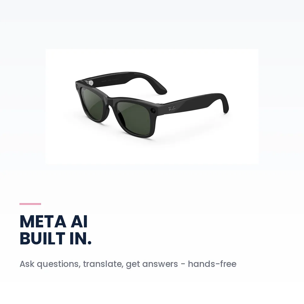 Meta Ray-Ban Wayfarer (Gen 2) Shiny Black - Clear to Graphite Green Transitions - L 2 Meta Ray-Ban Wayfarer (Gen 2) Shiny Black - Clear to Graphite Green Transitions - Meta AI voice assistant on smart glasses