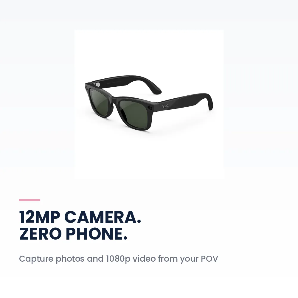 Meta Ray-Ban Wayfarer (Gen 2) Shiny Black - Clear to Graphite Green Transitions - L 3 Meta Ray-Ban Wayfarer (Gen 2) Shiny Black - Clear to Graphite Green Transitions - 12MP camera hands-free photo and video capture
