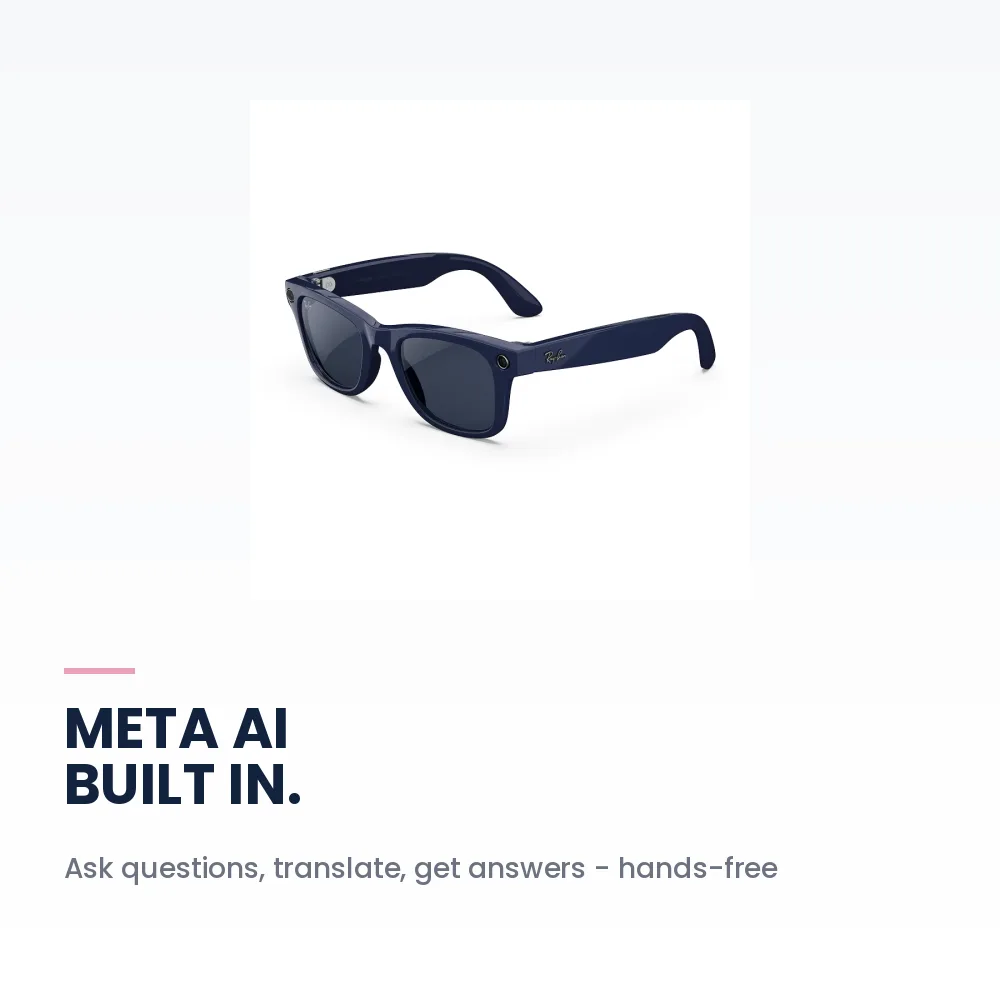 Meta Ray-Ban Wayfarer (Gen 2) Shiny Cosmic Blue - Clear to Sapphire Transitions - L 2 Meta Ray-Ban Wayfarer (Gen 2) Shiny Cosmic Blue - Clear to Sapphire Transitions - Meta AI voice assistant on smart glasses