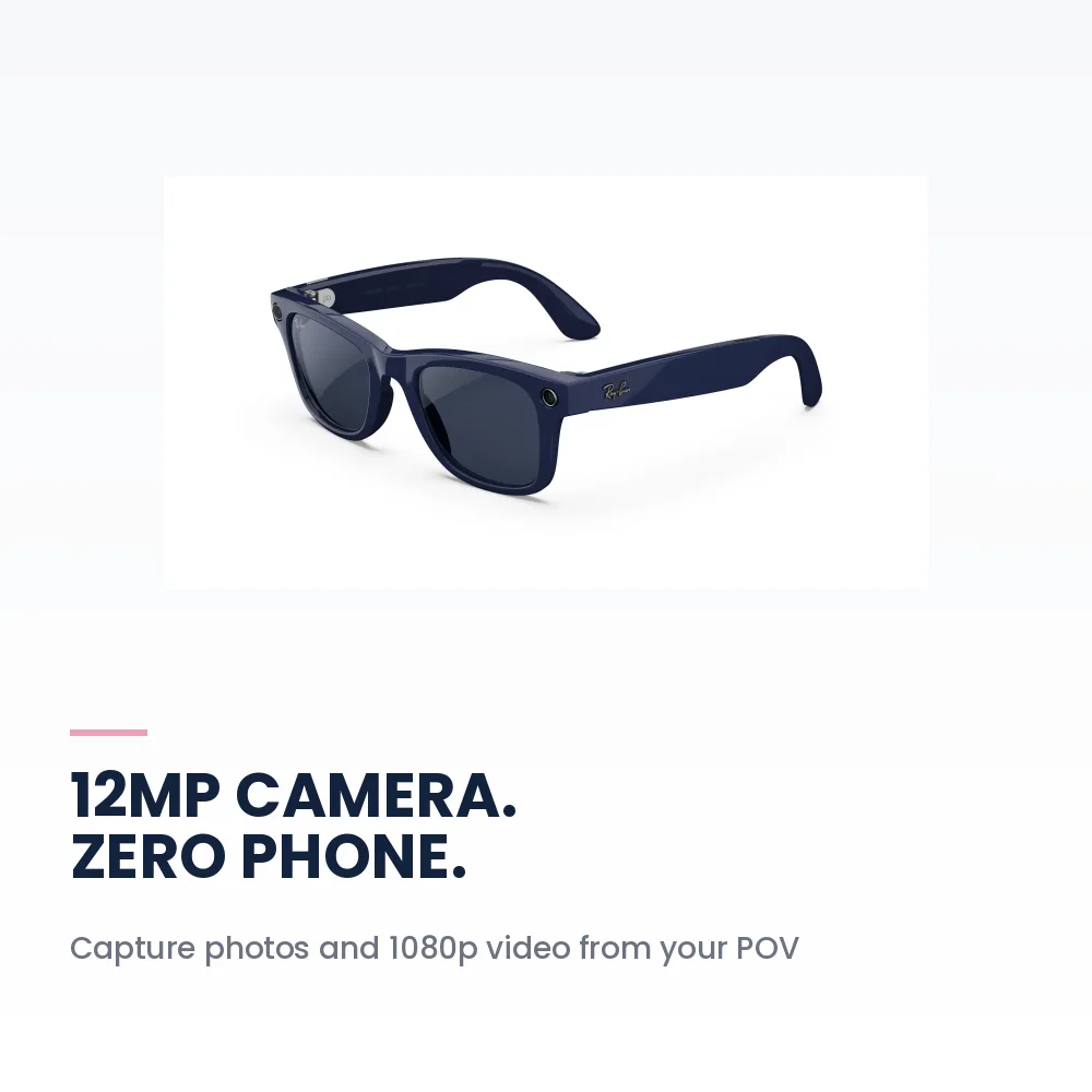 Meta Ray-Ban Wayfarer (Gen 2) Shiny Cosmic Blue - Clear to Sapphire Transitions - L 3 Meta Ray-Ban Wayfarer (Gen 2) Shiny Cosmic Blue - Clear to Sapphire Transitions - 12MP camera hands-free photo and video capture