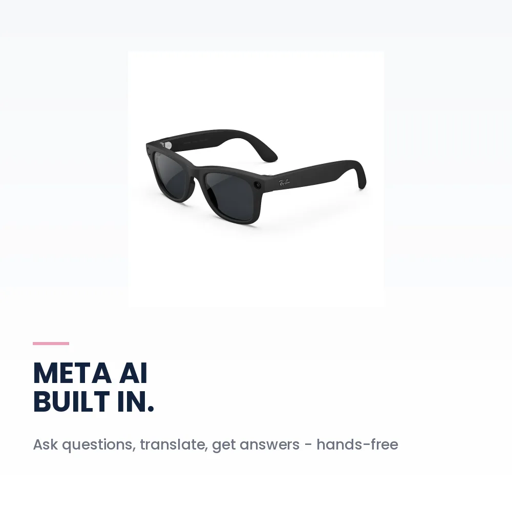 Meta Ray-Ban Wayfarer (Gen 2) Matte Black - Clear to Grey Transitions 2 Meta Ray-Ban Wayfarer (Gen 2) Matte Black - Clear to Grey Transitions - Meta AI voice assistant on smart glasses