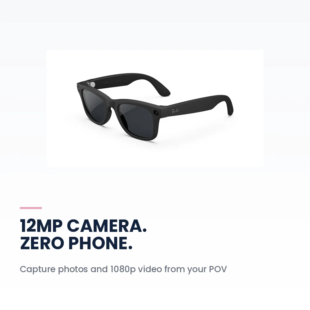 Meta Ray-Ban Wayfarer (Gen 2) Matte Black - Clear to Grey Transitions 3 Meta Ray-Ban Wayfarer (Gen 2) Matte Black - Clear to Grey Transitions - 12MP camera hands-free photo and video capture