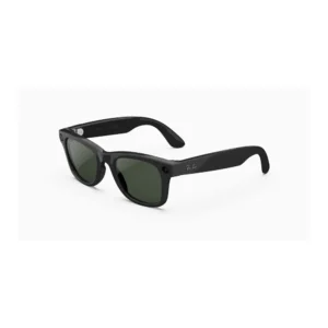 Meta Ray-Ban Wayfarer (Gen 2) Shiny Black - Clear to Graphite Green Transitions - Graphite Green Transitions smart glasses on white background