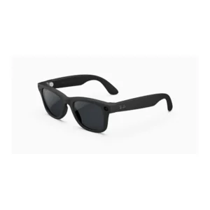 Meta Ray-Ban Wayfarer (Gen 2) Matte Black - Clear to Grey Transitions - Grey Transitions smart glasses on white background