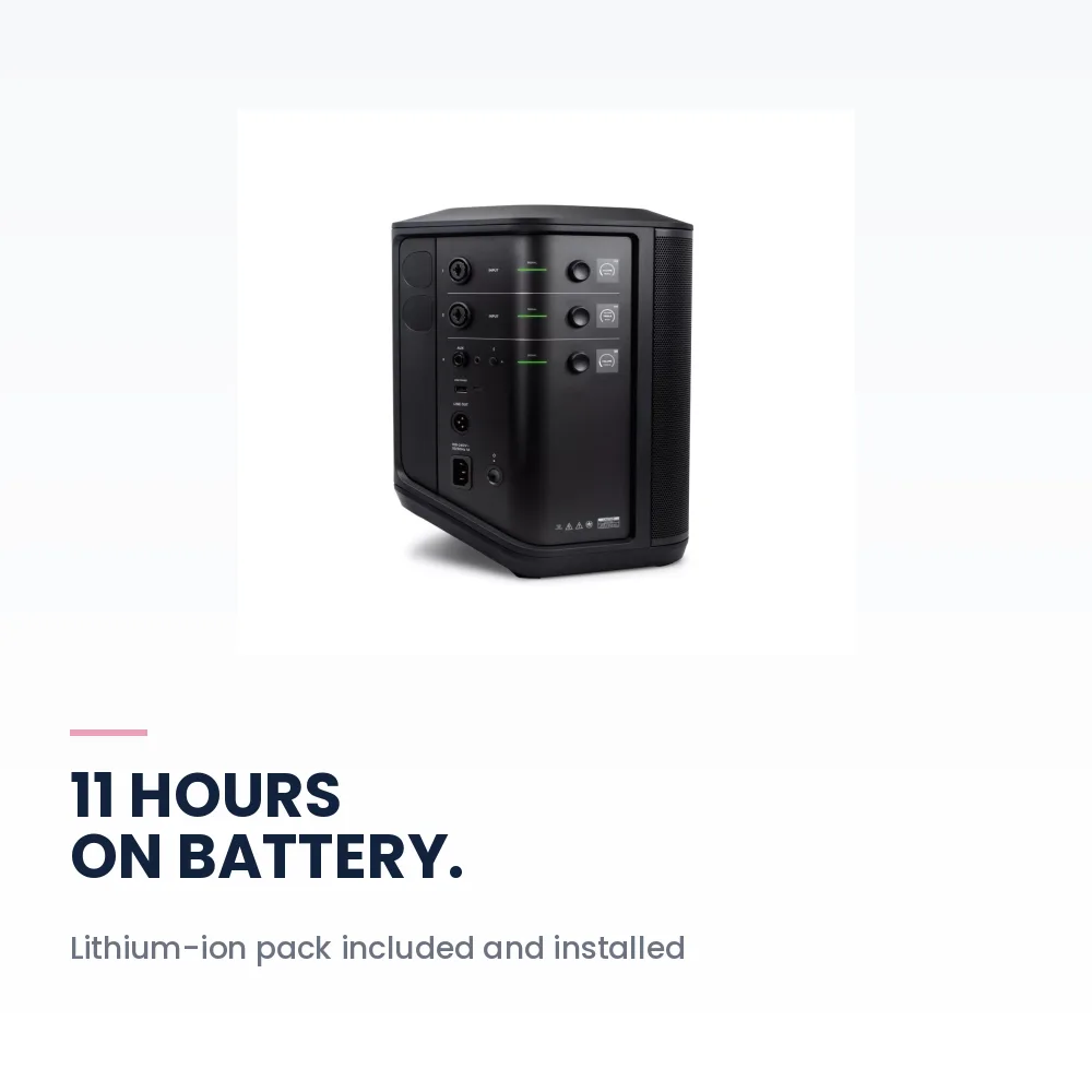 Bose S1 Pro+ Wireless PA System with Battery - Portable Speaker, 3-Channel Mixer, ToneMatch, 11H Battery 4 Bose S1 Pro+ Wireless PA System with Battery - 11 hour lithium-ion battery
