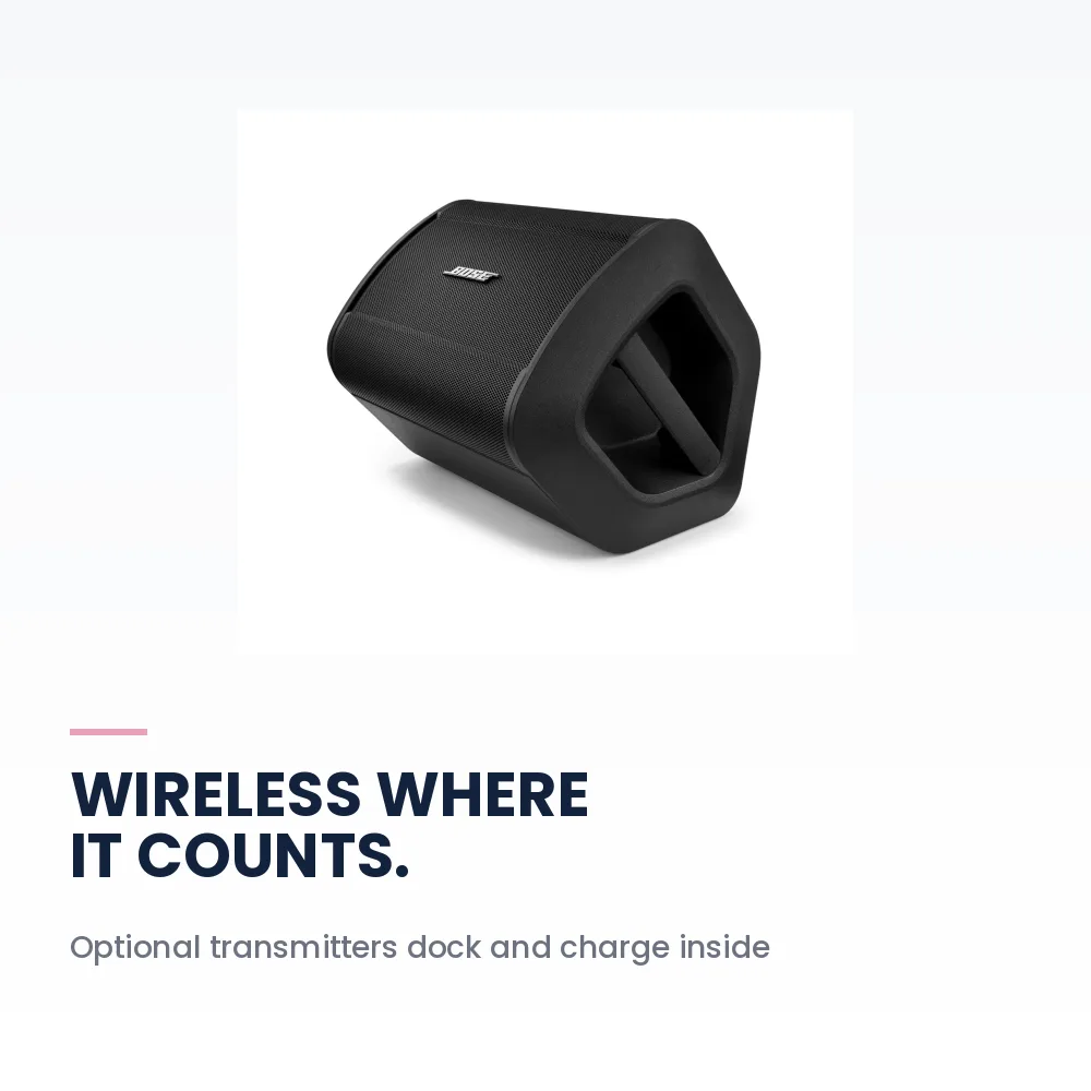 Bose S1 Pro+ Wireless PA System with Battery - Portable Speaker, 3-Channel Mixer, ToneMatch, 11H Battery 6 Bose S1 Pro+ Wireless PA System with Battery - wireless transmitters docking