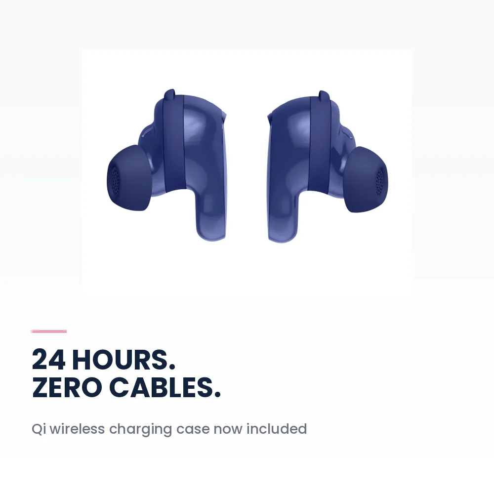 Bose QuietComfort Ultra Earbuds 2nd Gen Midnight Violet - World-Class ANC, Immersive Audio, Wireless Charging Case, 24H Battery 4 Bose QuietComfort Ultra Earbuds 2nd Gen Midnight Violet - wireless charging case and battery life