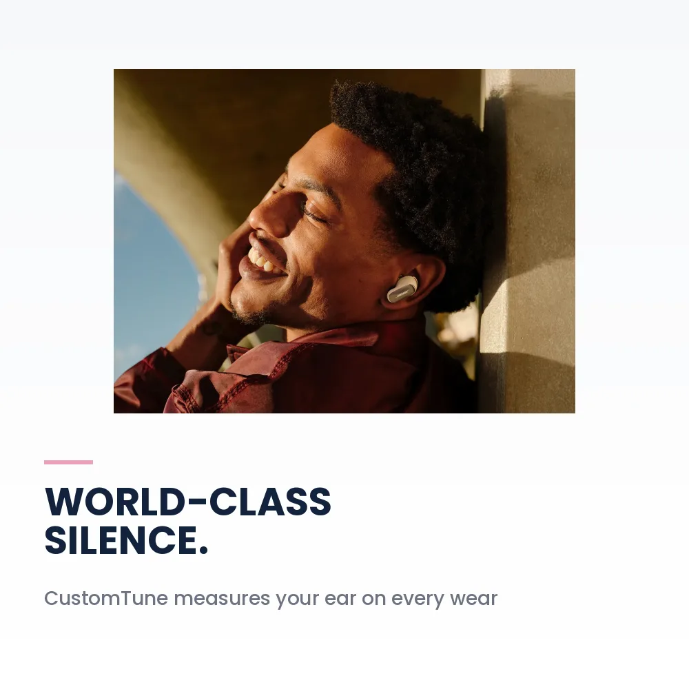 Bose QuietComfort Ultra Earbuds 2nd Gen White Smoke - World-Class ANC, Immersive Audio, Wireless Charging Case, 24H Battery 2 Bose QuietComfort Ultra Earbuds 2nd Gen White Smoke - CustomTune noise cancelling calibration