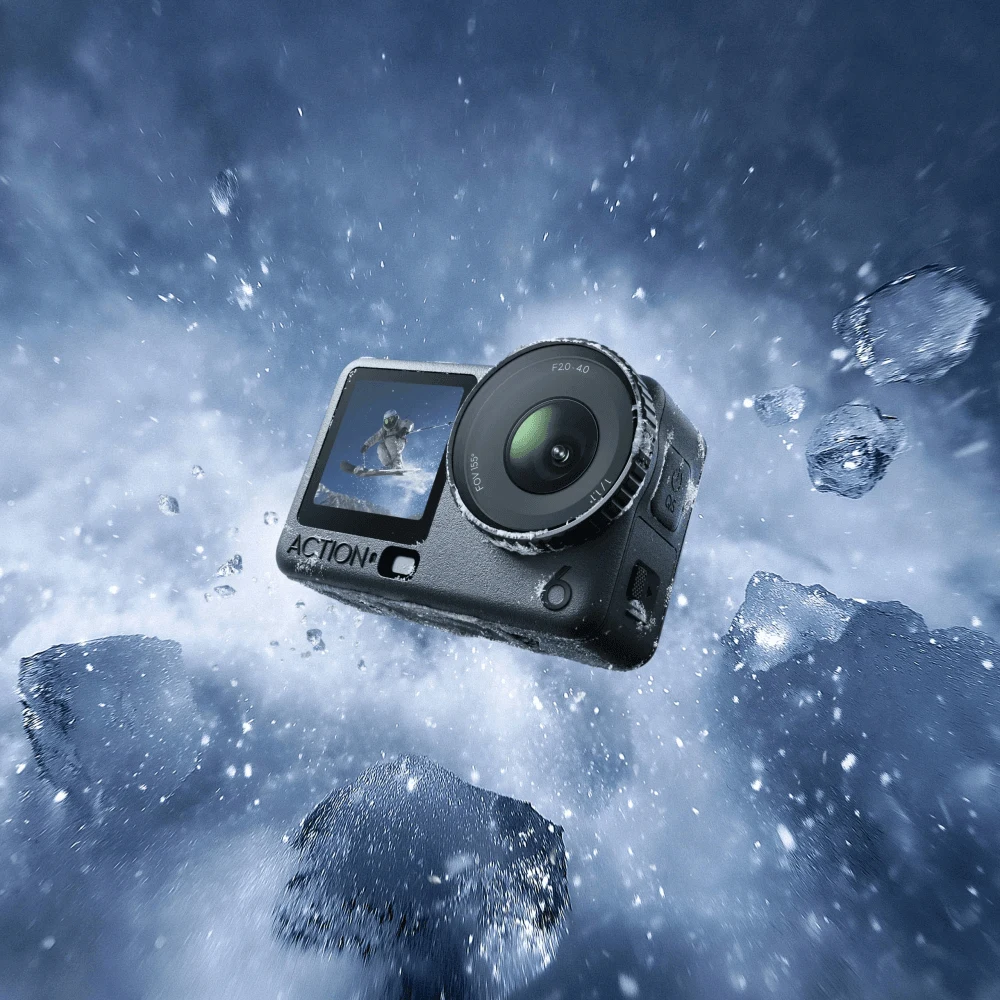 DJI Osmo Action 6 Enhanced Combo - 8K Action Camera, Square Sensor, Variable Aperture, 3 Batteries, 1.5m Extension Rod 6 DJI Osmo Action 6 Enhanced Combo - official product image 5