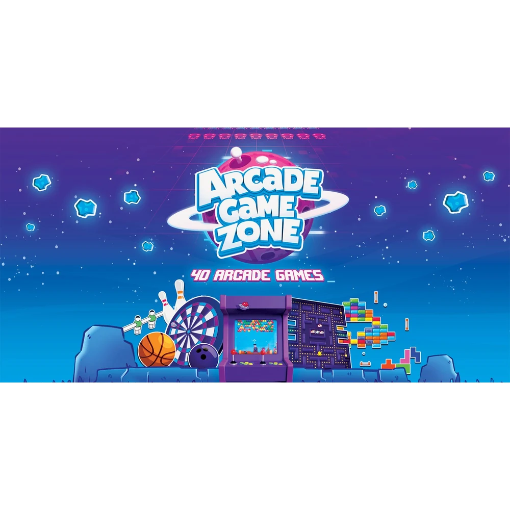 Arcade Game Zone Switch – 40 Mini-Games, 30 Arcade Cabinet Classics, Darts, Bowling and Billiards, 4-Player Local Party, Physical EU Edition 6 Arcade Game Zone Switch – Arcade Game Zone key art for Nintendo Switch