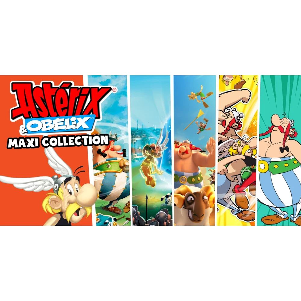 Asterix Maxi Collection Switch – 6 Games: XXL Romastered, XXL 2, XXL 3, XXXL, Slap Them All! 1 & 2, Silver Obelix Figurine, Platinum Edition 6 Asterix Maxi Collection Switch – Asterix Maxi Collection key art for Nintendo Switch