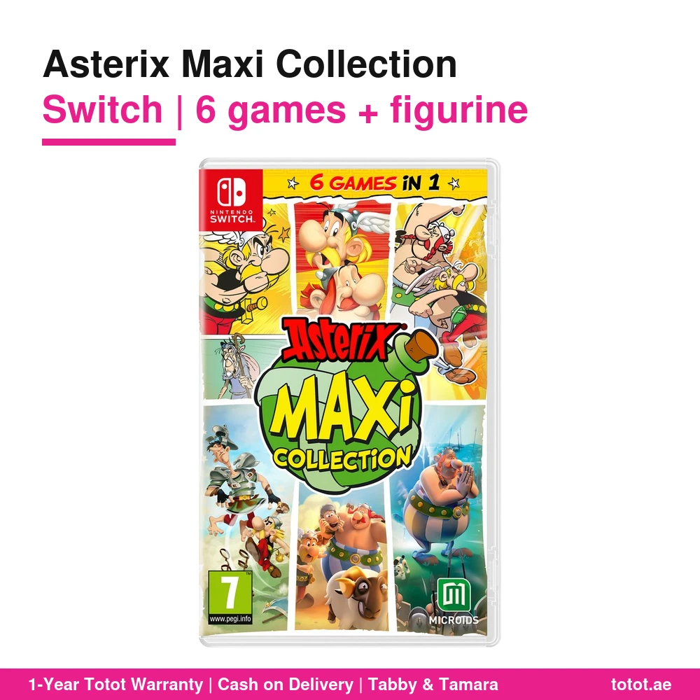 Asterix Maxi Collection Switch – 6 Games: XXL Romastered, XXL 2, XXL 3, XXXL, Slap Them All! 1 & 2, Silver Obelix Figurine, Platinum Edition 1 Asterix Maxi Collection Switch