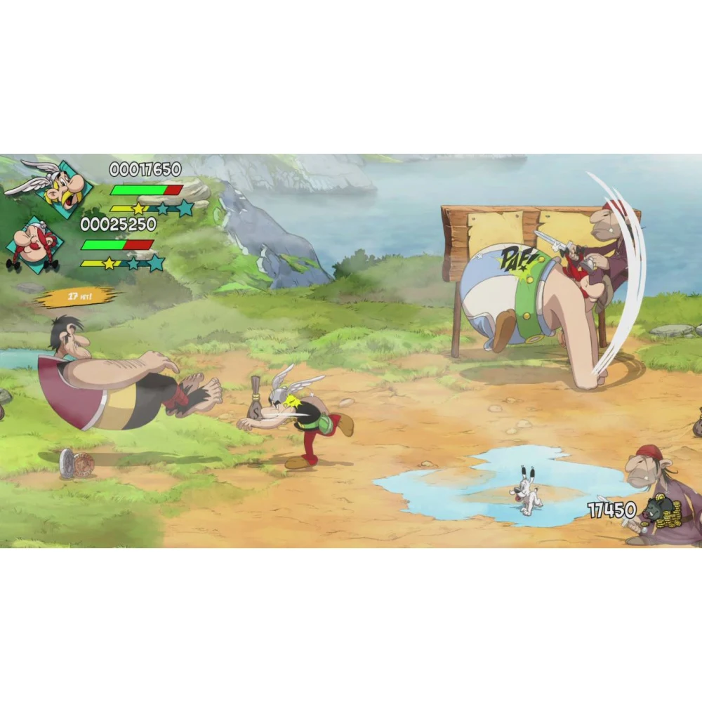 Asterix Slap Them All 2 Switch – Hand-Drawn 2D Beat 'em Up, Original Lutetia Eagle Story, Fury Mode & Ultimate Attacks, 2-Player Local Co-op, PEGI Edition 7 Asterix and Obelix fighting Roman soldiers in Slap Them All 2 on Nintendo Switch