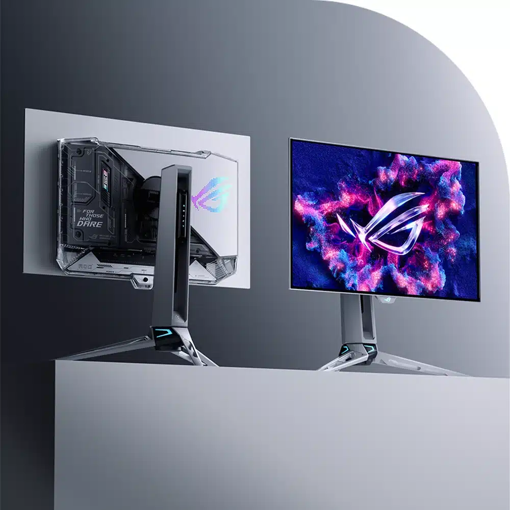 ASUS ROG Swift OLED PG27AQWP-W 26.5in Gaming Monitor - Dual Mode 2K 540Hz / FHD 720Hz, Tandem WOLED, 0.02ms, DP 2.1 8 ASUS ROG Swift OLED PG27AQWP-W in use