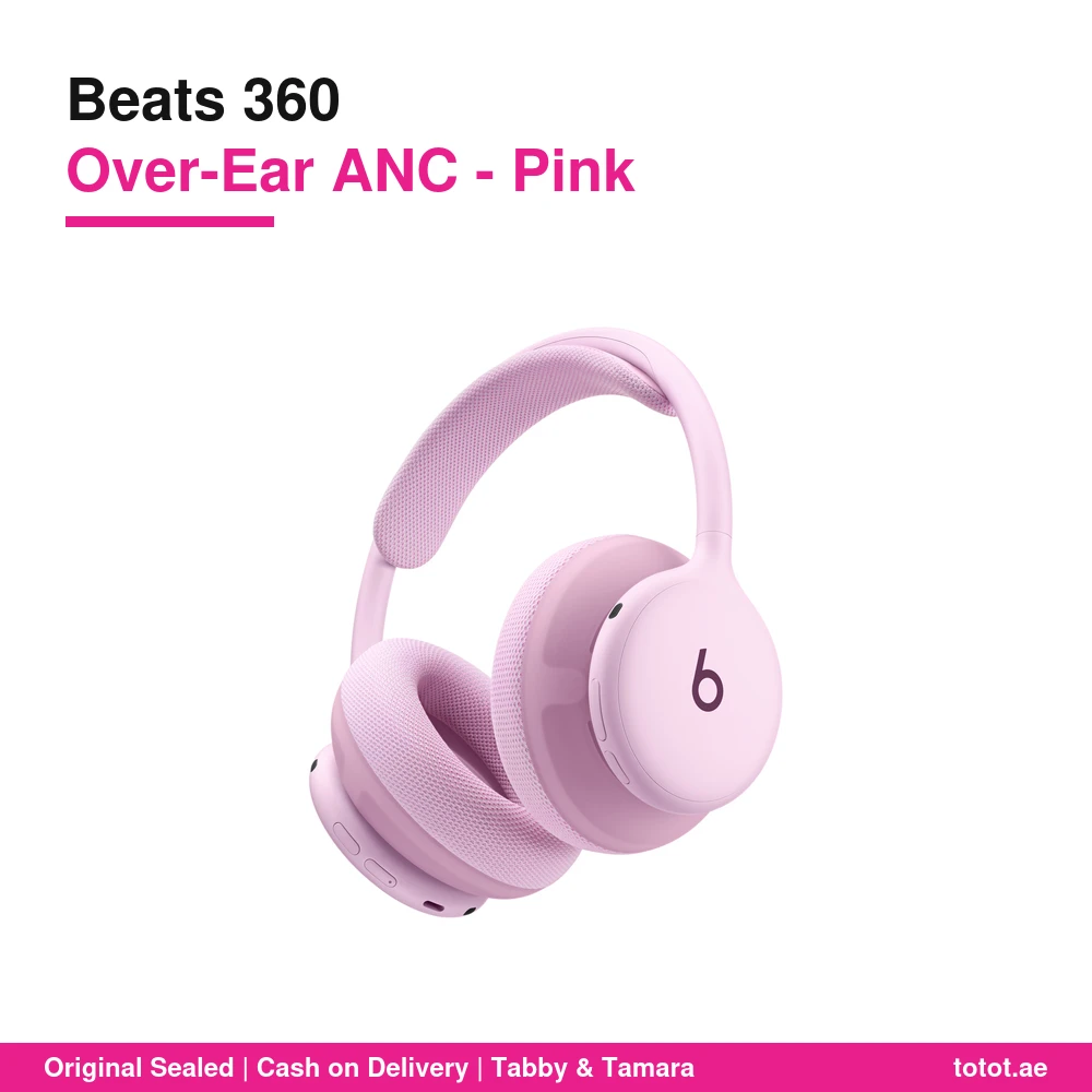 Beats 360 الزهري – سماعة رأس لاسلكية بإلغاء ضوضاء نشط وصوت مكاني مخصص وبطارية حتى 32 ساعة 8 Beats 360 الزهري – صورة المنتج الرسمية لسماعة الرأس اللاسلكية