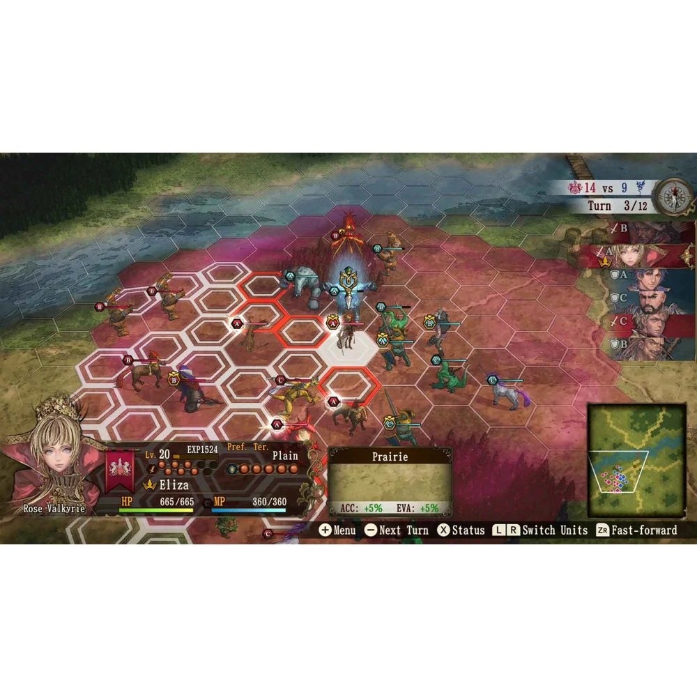 لعبة Brigandine The Legend of Runersia لجهاز Nintendo Switch – استراتيجية ولعب أدوار، 6 حكام متنافسين، 100 فارس و50 نوعاً من الوحوش، معارك سداسية بالأدوار، PEGI 7 9 الوحوش على الخريطة السداسية