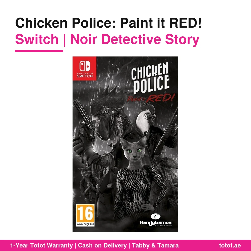 Chicken Police Switch – Paint it RED! Noir Detective Adventure, 30+ Characters to Interrogate, 8+ Hours of Voiced Dialogue, PEGI 16 – Game Card 5 Chicken Police Switch Game Card box