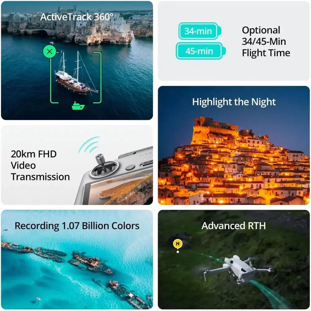 DJI Mini 4 Pro Fly More Combo with DJI RC 2 - Under 249g 4K HDR Drone, 48MP, Omnidirectional Sensing, 3 Batteries 6 DJI Mini 4 Pro Fly More Combo - official product image 5