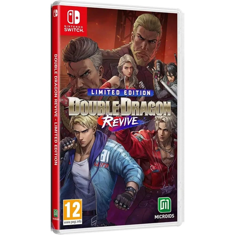 لعبة Double Dragon Revive Switch الإصدار المحدود – خرطوشة نينتندو سويتش، قتال جانبي ثلاثي الأبعاد، لاعب أو لاعبان، PEGI 12 7 الأخوان بيلي وجيمي لي في Double Dragon Revive Switch