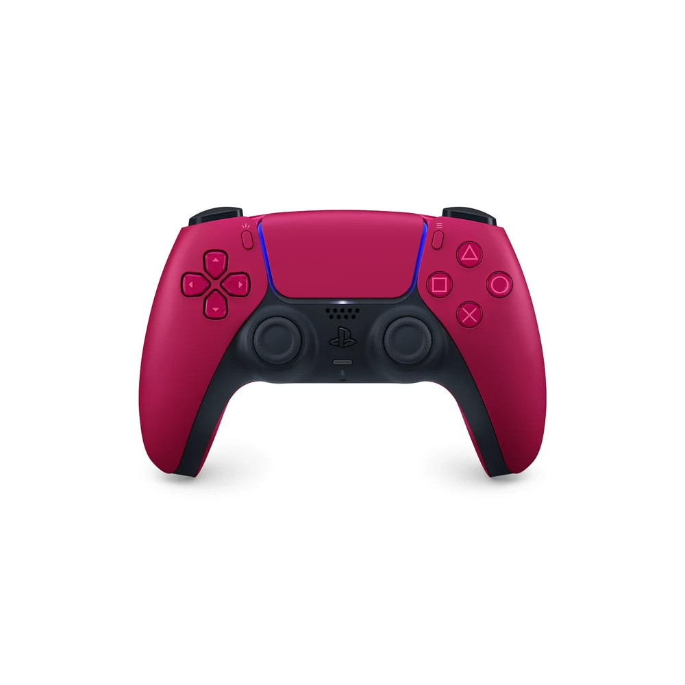 يد تحكم PlayStation DualSense اللاسلكية باللون الأحمر الكوني Cosmic Red – ردود فعل لمسية، زنادان تكيفيان، ميكروفون مدمج، PS5 والحاسوب وMac – النسخة الإماراتية 7 صورة DualSense الأحمر الكوني من زاوية أخرى