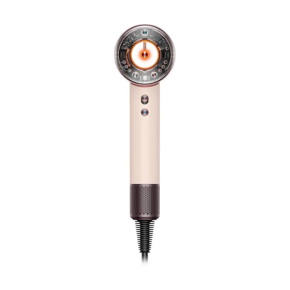 مجفف شعر Dyson Supersonic Nural HD16 بلون Ceramic Pink/Rose Gold – إصدار Straight+Wavy، حماية فروة الرأس عند 55 درجة، تعلّم الملحقات، إيقاف الحرارة عند وضعه، 5 ملحقات، قابس بريطاني ثلاثي 8 مجفف شعر Dyson Supersonic Nural Ceramic Pink مع الملحقات