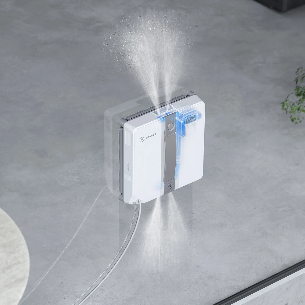 روبوت ECOVACS WINBOT MINI – جسم بسمك 55 ملم، ورذاذ فوق صوتي، وتغطية للحواف حتى 99.5%، وشفط حتى 7,500Pa، وحماية بتسع مراحل 6 ECOVACS WINBOT MINI - official product image 5