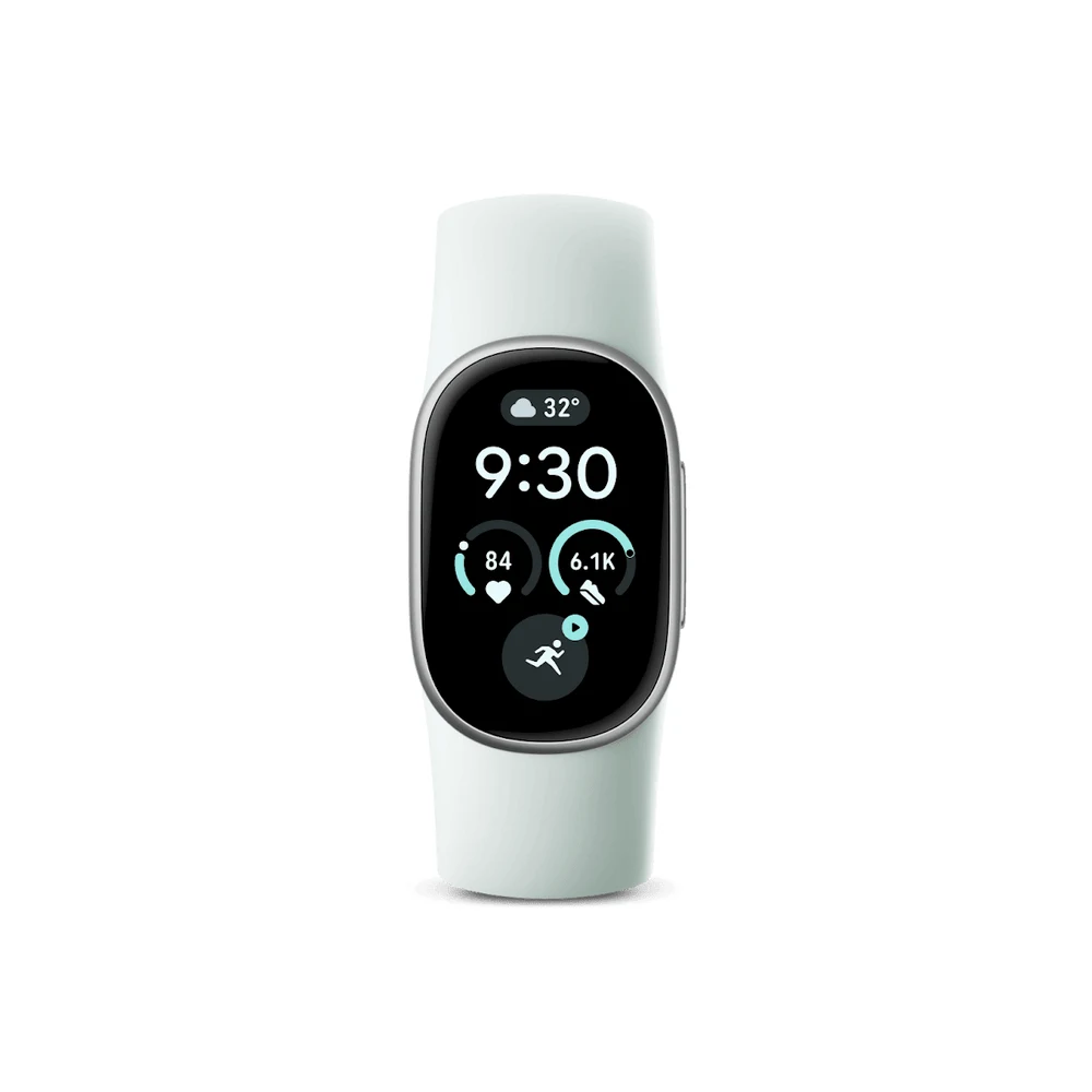 جهاز Google Fitbit Edge Fog – هيكل ألمنيوم فضي ساتان، سوار Fog فاتح، شاشة AMOLED بقياس 1.3 بوصة، GPS مدمج، بطارية حتى 7 أيام 7 شاشة جهاز Fitbit Edge Fog