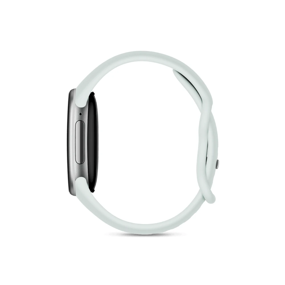 جهاز Google Fitbit Edge Fog – هيكل ألمنيوم فضي ساتان، سوار Fog فاتح، شاشة AMOLED بقياس 1.3 بوصة، GPS مدمج، بطارية حتى 7 أيام 8 جهاز Fitbit Edge Fog من الجانب