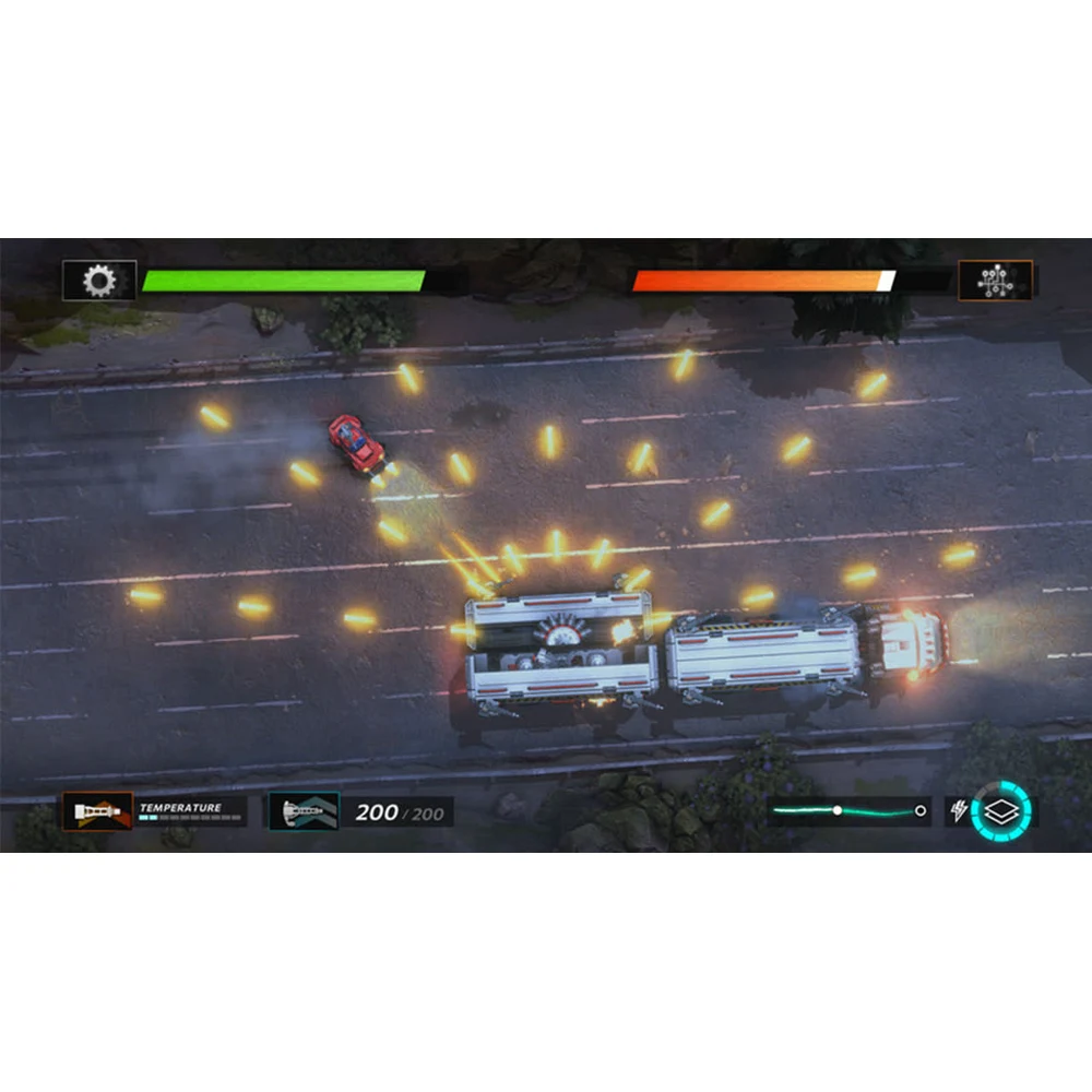 Gearshifters Switch – Top-Down Vehicle Combat Rogue-lite, Mega-Machine Boss Fights, Car Upgrades, 27 Stages, European Physical Edition 8 Garage screen with weapon and armour upgrades