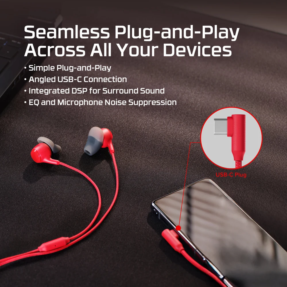 HyperX Cloud Earbuds III S Black - Wired Gaming Earbuds, Surround Sound, 14mm Drivers, Clear Mic, Switch/Mobile 6 HyperX Cloud Earbuds III S Black - official product image 5