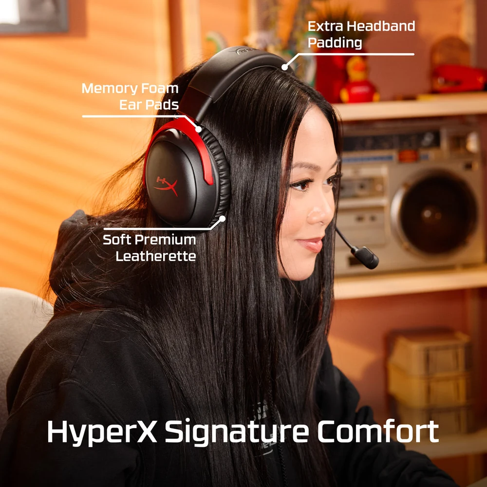 HyperX Cloud III S Wireless Black - 120H Battery, 2.4GHz + Bluetooth, DTS Spatial Audio, 53mm Drivers, Metal Frame 5 HyperX Cloud III S Wireless Black - official product image 4