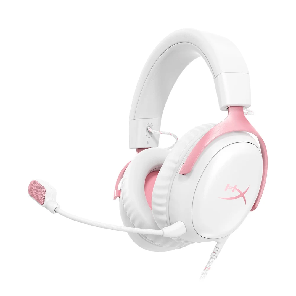 HyperX Cloud III White-Pink Gaming Headset - Angled 53mm Drivers, 10mm Mic with LED Mute, PC/PS5/Xbox/Switch 7 HyperX Cloud III White-Pink detail