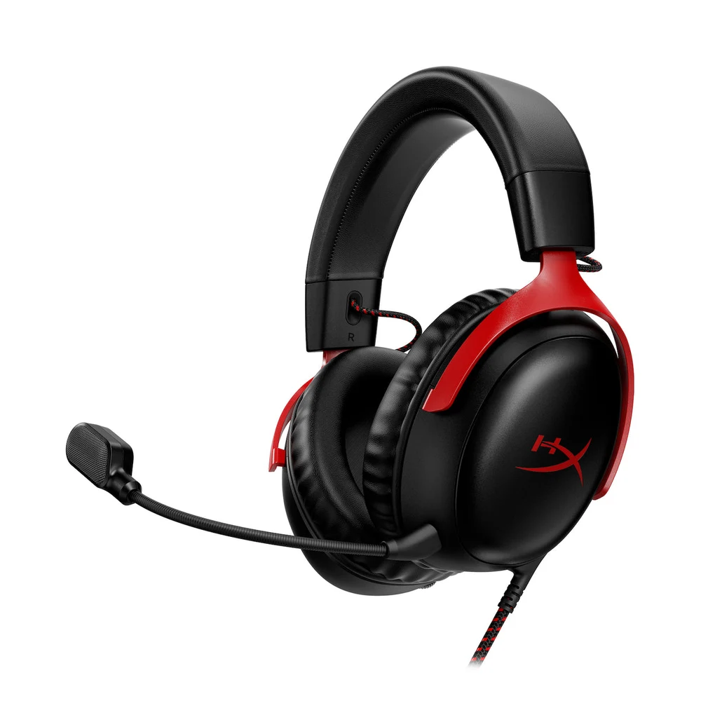 HyperX Cloud III White-Pink Gaming Headset - Angled 53mm Drivers, 10mm Mic with LED Mute, PC/PS5/Xbox/Switch 8 HyperX Cloud III White-Pink in use