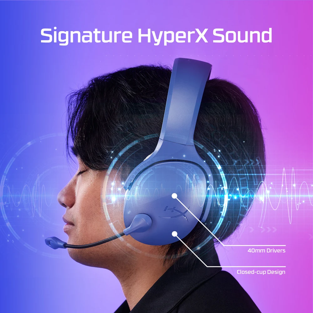 HyperX Cloud Jet Wireless Black - Dual Wireless 2.4GHz + BT 5.3, 40mm Drivers, 25H Battery, Swivel-to-Mute Mic 4 HyperX Cloud Jet Wireless Black - official product image 3