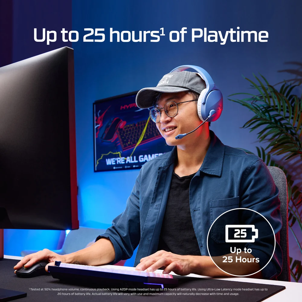 HyperX Cloud Jet Wireless Black - Dual Wireless 2.4GHz + BT 5.3, 40mm Drivers, 25H Battery, Swivel-to-Mute Mic 6 HyperX Cloud Jet Wireless Black - official product image 5