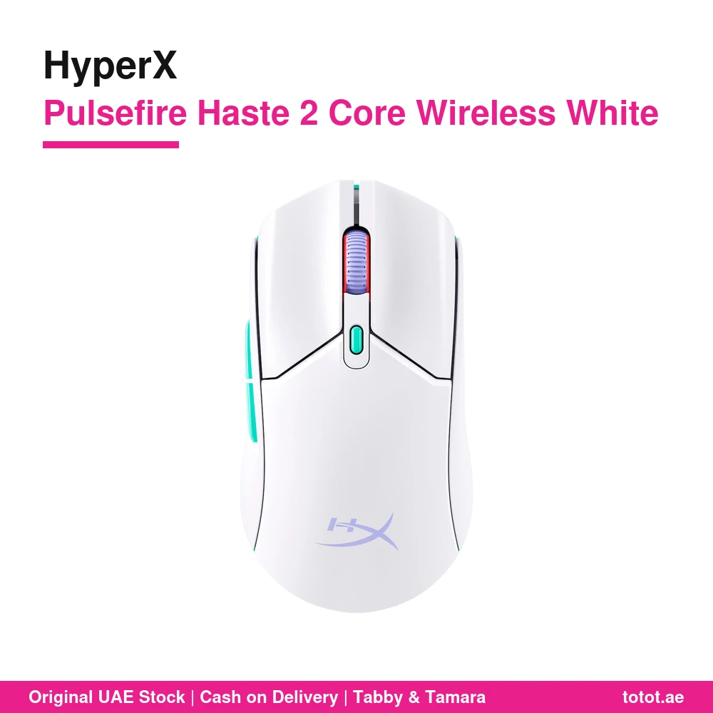 HyperX Pulsefire Haste 2 Core Wireless White - official HyperX product image HyperX Pulsefire Haste 2 Core Wireless White