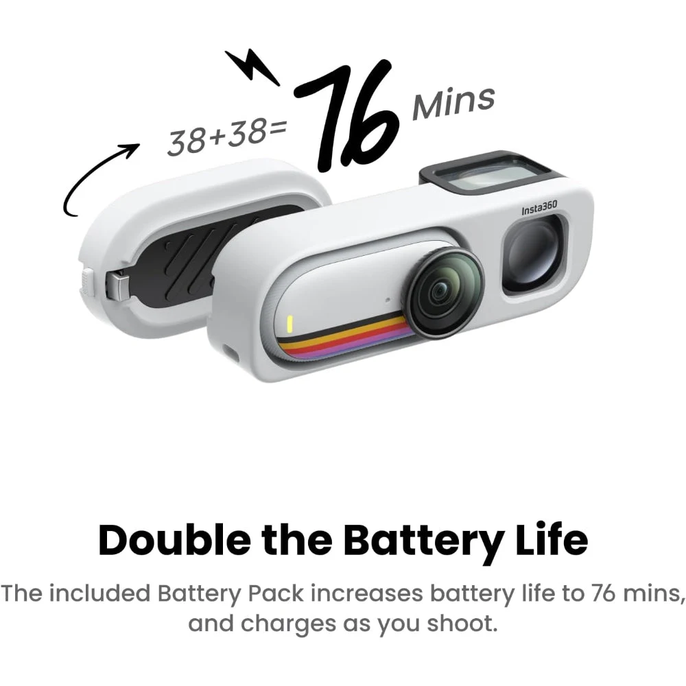 Insta360 GO 3S Retro Bundle Special Edition 128GB Canvas White - 4K Tiny Wearable Camera, Retro Viewfinder, Battery Pack 4 Insta360 GO 3S Retro Bundle - official product image 3