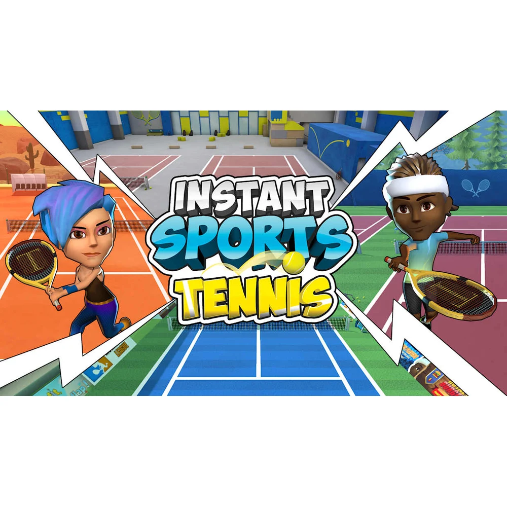 Instant Sports Tennis Switch – Motion Racket Controls, 10 Crazy Tennis Mini-Games, 4 Modes, 15 Courts, 19 Characters, 1-4 Players 7 Instant Sports Tennis Switch gameplay on a tennis court