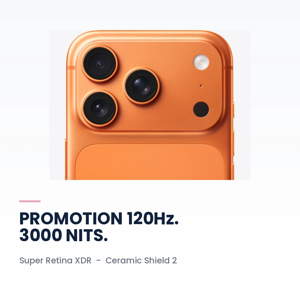 Apple iPhone 17 Pro 512GB Cosmic Orange - 6.3-inch ProMotion, A19 Pro, 48MP Camera - Japan Version 3 Apple iPhone 17 Pro 512GB Cosmic Orange ProMotion display detail