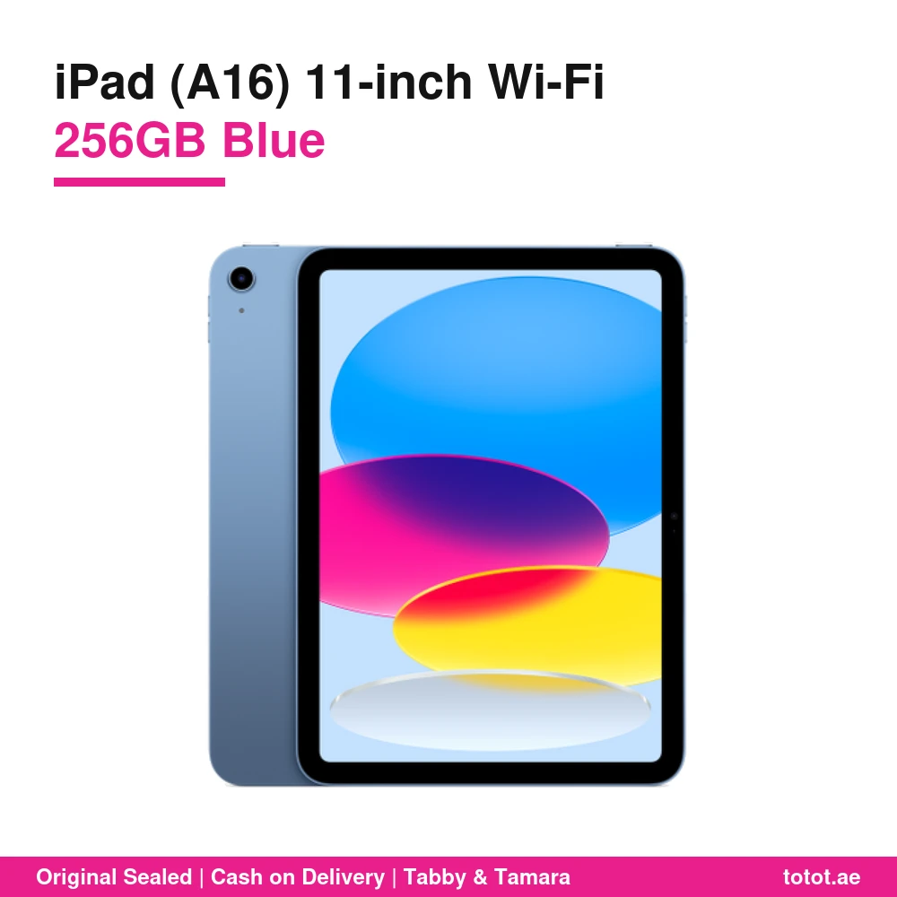 أبل iPad (A16) 11-inch Wi-Fi بسعة 256GB أزرق – نسخة الإمارات المعتمدة من TDRA 3 جهاز iPad A16 256GB أزرق TDRA